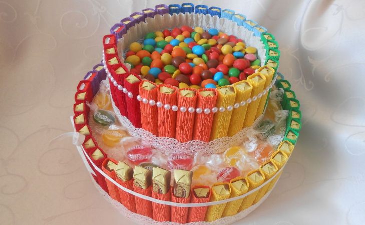 Originalidéer för att dekorera vackra kakor med dina egna händer från godis, godis och kakor för barn