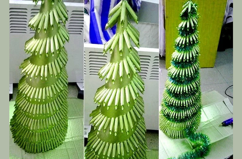 DIY vánoční stromeček z těstovin