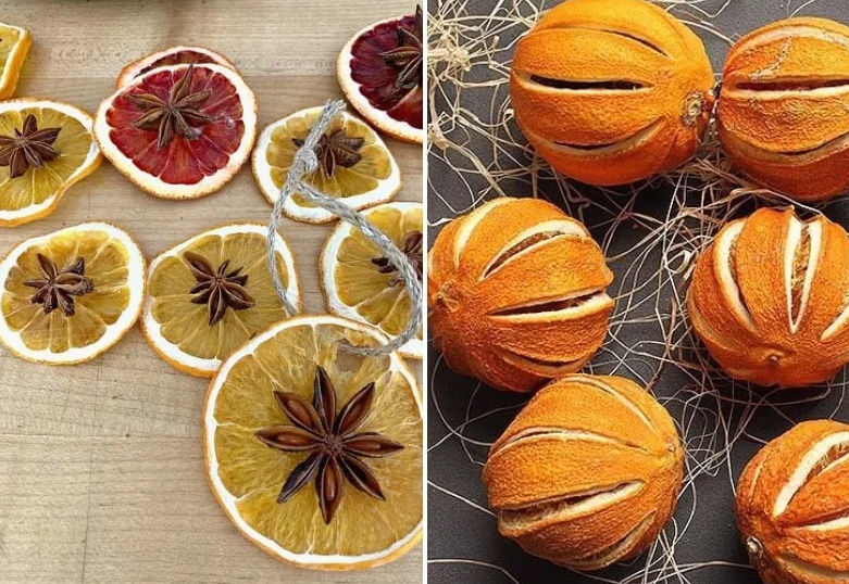 Засушенные апельсины, мандарины и лимоны целиком для декора в духовке