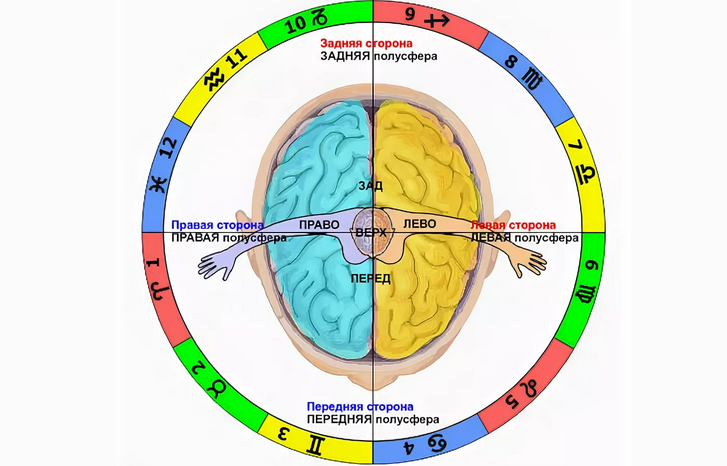 Höger, vänster, framsidan, baksidan av kroppen i esotericism ur energisynpunkt