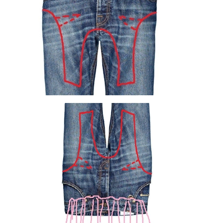 Ett annat alternativ för ett mönster av sundress från gamla jeans