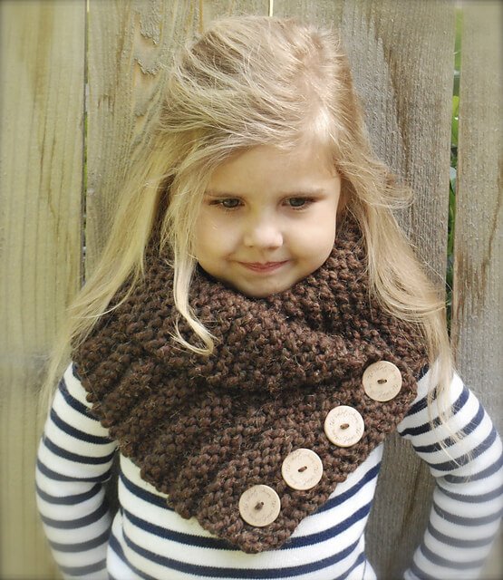 Детский объемный шарф спицами