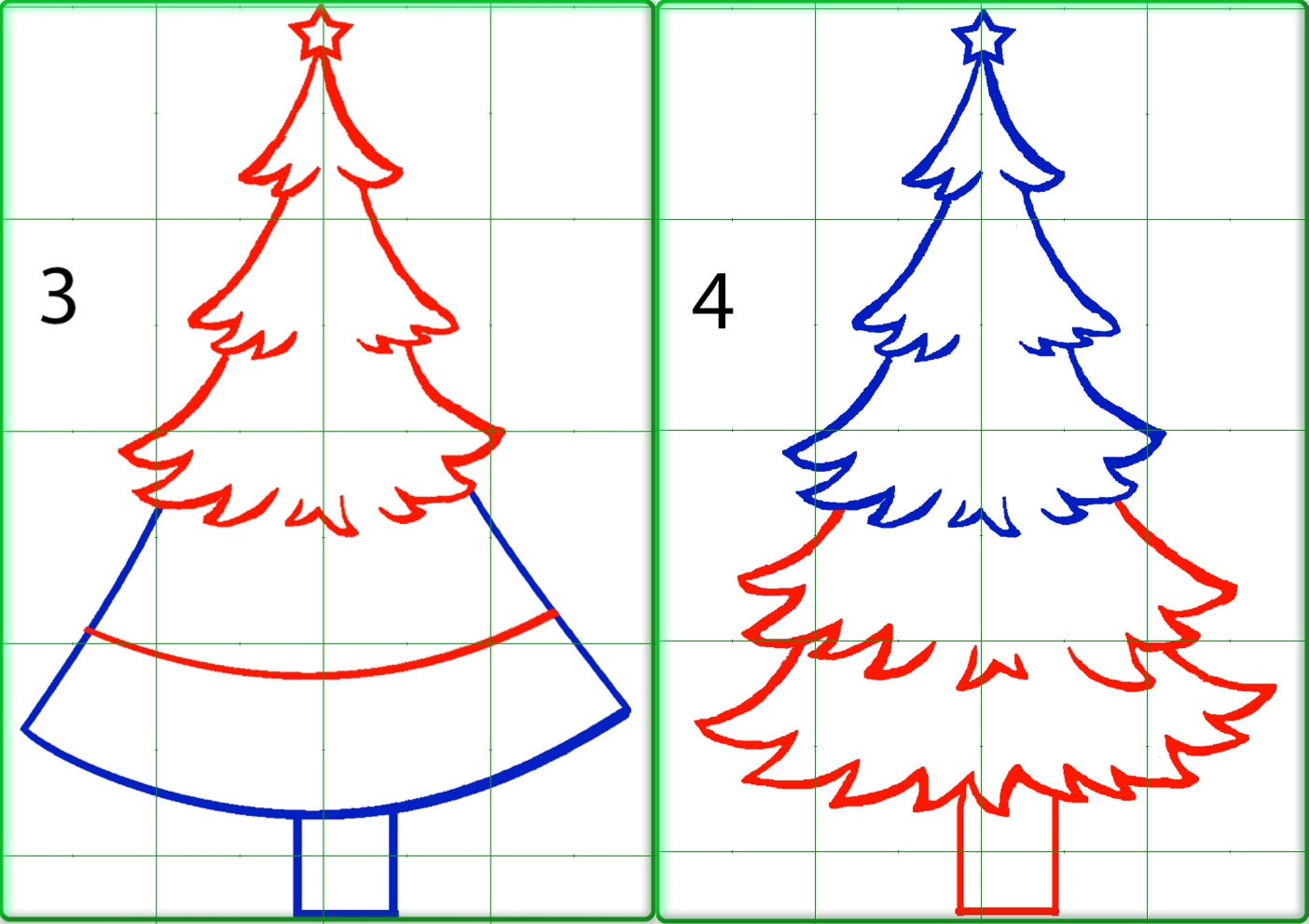 Nakreslíme větve vánočního stromu