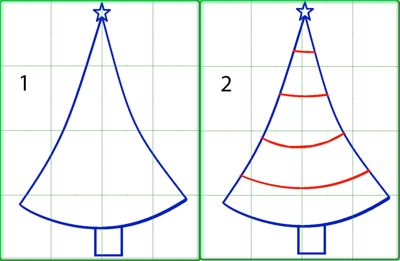 Рисуем елку поэтапно