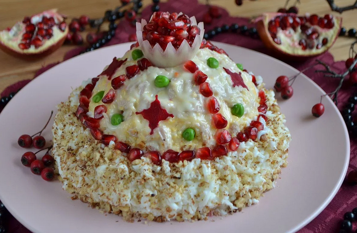 Monomakh Hat - originální novoroční jídlo ruské kuchyně