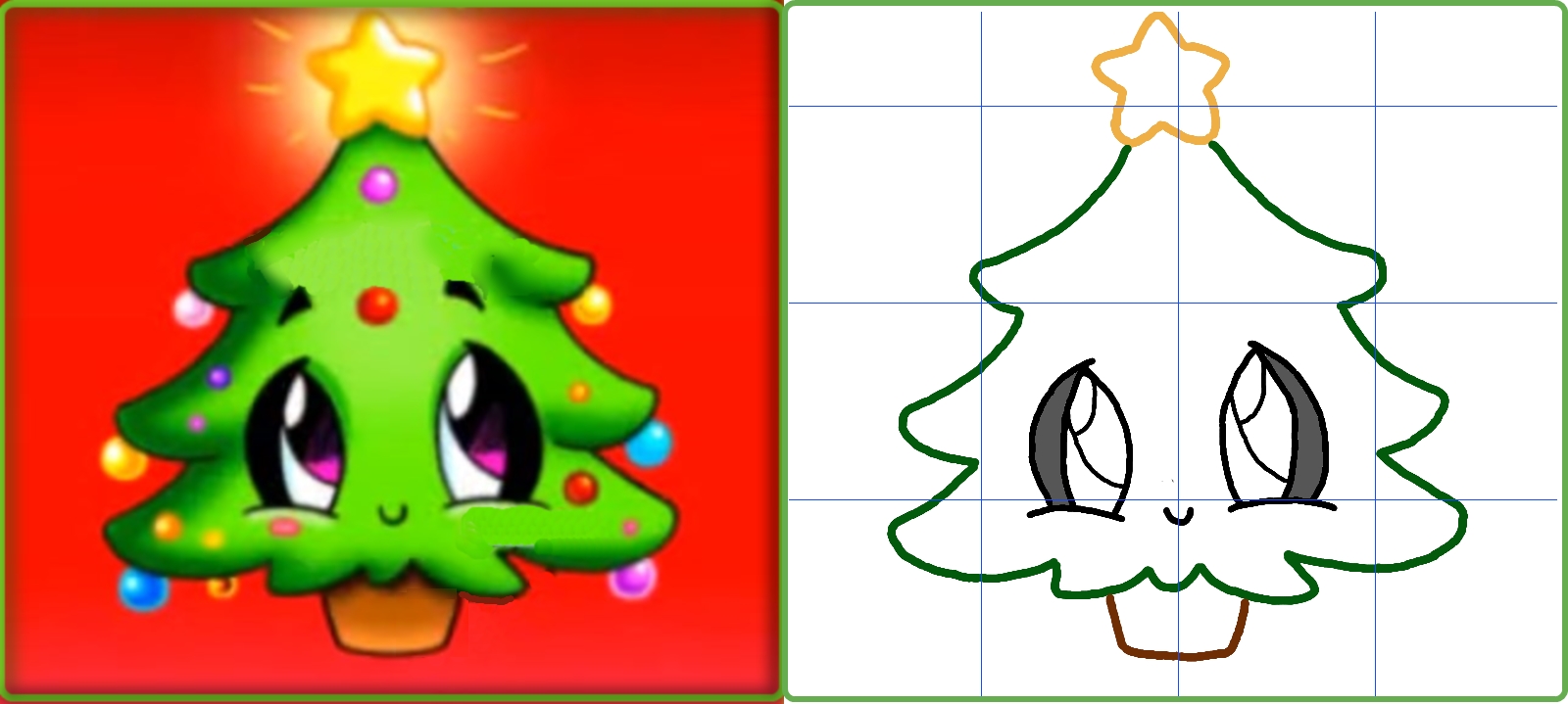 Nakreslete žáky oka vánočního stromu