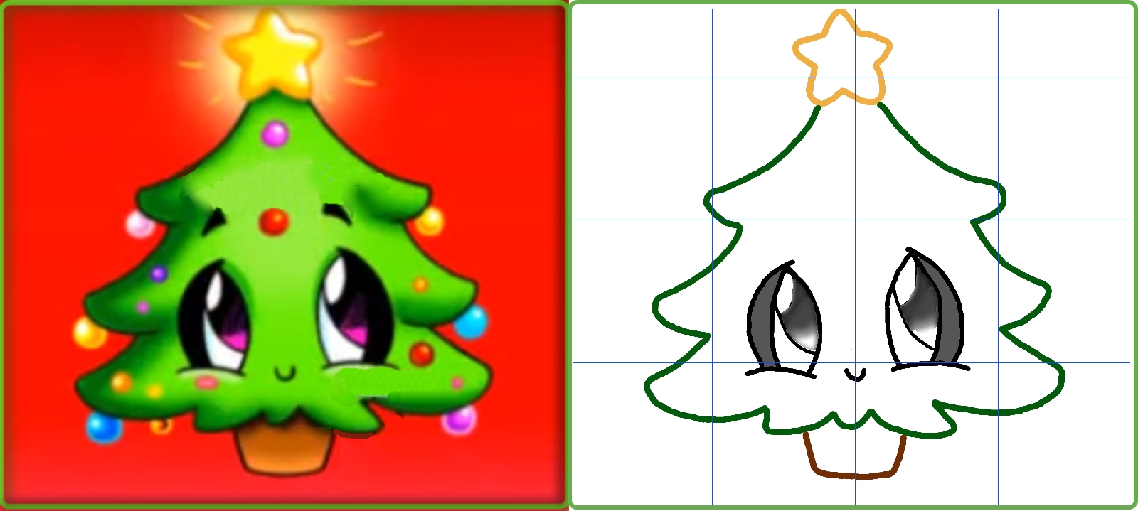 Malovali jsme očima nakresleného vánočního stromu
