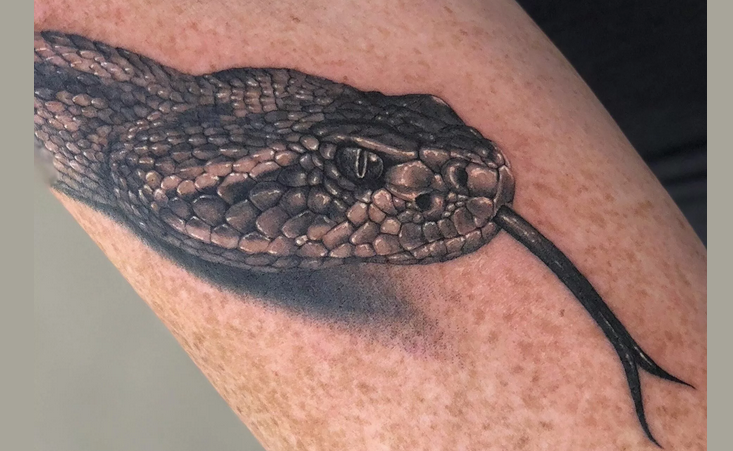 Tatuering av ormens huvud