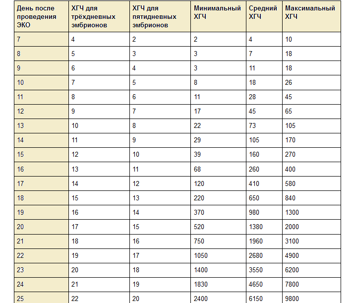 HCG -tabell för DPP (dagar efter överföring, justering) IVF - Standarder i de tidiga stadierna