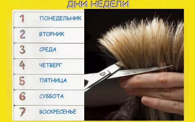 Kalender potongan rambut rambut pada hari seminggu untuk wanita